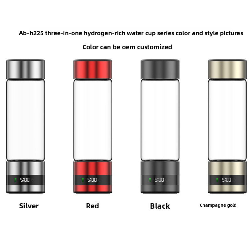 Hydrogen water bottle packshot showing full design